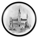 Plakat Hamburg - Czarno-biały - Okrągły - Pokochaj swoje miasto