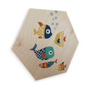 Hexagon Hout Kubistika - Colorful Fish