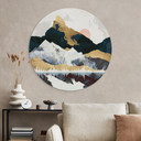 Wandbild Reflektion einer Winterlandschaft - SpaceFrog Designs - Rund - Alu-Dibond