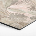 Sekskantet billede med tropiske blade i junglens pastel - Bloomery Decor - aluminium dibond