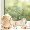 Wallsticker Klistermærker Farverige kaniner til påske