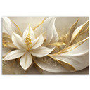 Leinwandbild Goldene Glamour-Blumen 3D