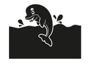 Dekoracja okienna delfin w morzu