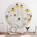 Vægcirkel Disher - Summer Flower – print på aluminium (Alu-Dibond)