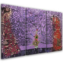 3 stykke lærred Print Lilla Tree Of Life Abstraktion