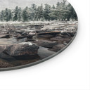 Glasbillede - Vinterskov ved søen - Rostovskiy - Rund