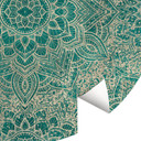 Fototapeta Oriental - Mandala Boho złoto-zielona - Bloomery Decor - Okrągła - Samoprzylepna / nietka