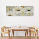 Canvasbillede, Tre blomster og en knop