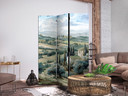 Paravent, Raumteiler freistehend, Trennwand - Landscape with Green Fields and Trees - Tuscan Sunny V