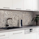 Küchenrückwand Spritzschutz Steinoptik Terrazzo Dunkel - Folie oder Aluverbund