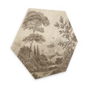 Houten Wanddecoratie met zeshoekig tuinlandschap in beige - Ms Tiff