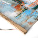 Stoffbild Abstraktes Farbspiel blau orange - Cheney