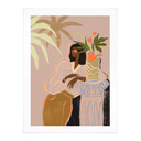 Plakat art print - Arty Guava - Kobieta pod tropikalną palmą