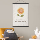 Stoffbild mit Sonnenblume - Selbstliebe-Spruch 'Ich kann helfen'