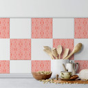 Naklejki na płytki Fredriksson - Art Deco Apricot - Zestaw 12 sztuk