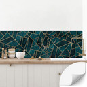 Revêtement pour cuisine autocollant Fredriksson - Pierre précieuse bleu-vert