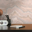 Papel pintado tejido-no tejido jaspeado beige-gris - papel pintado aspecto piedra malaquita oro