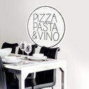 Sticker mural Pizza Pasta & Vino - Blanc - Rond