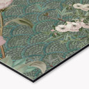 Stænkplade til køkken påfugl i tropisk have på mosaik - Bloomery Decor