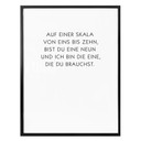 Poster Auf einer Skala von eins bis neun