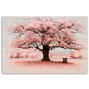 Canvasbillede, Pink træ abstraktion natur