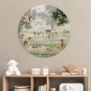 Tableau sur alu-Dibond rond Kikki Belle - Plaisir en forêt