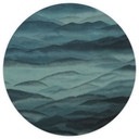 Papier Peint Photo Roerich Hills - Paysage Montagneux Bleu - Sir Edward x Grigory Gladarev - Rond