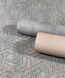 Non-woven tapet med 3D-look i grå grafik 