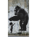Urban art gorilla barn tapet - gatukonst i grått svart - Icke-vävd tapet, utdragbar