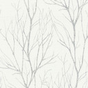 Skovtapet hvid sølv - non-woven tapet natur A.S. Création