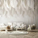 Fototapet blade grafisk Ikke-vævet tapet moderne mat i beige 2,70 x 1,59 m