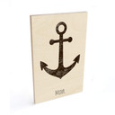 Holzbild Moin mit Anker - Shabby