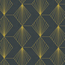 Geometryczna tapeta Art Deco czarne złoto - nowoczesna tapeta wg wzoru - tapeta z włókniny