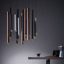 Pendelleuchte Eddy, braun, 180 x 55,3 cm, Metall Pendellampe, dimmbar