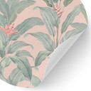 Naklejka na ścianę Urban Jungle Tropical Leaves Pink - Bloomery Decor - Round