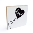 Billede af træ til at sætte op - Kærlighedsballon - 15x15 cm