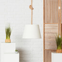 Pendelleuchte Milan, braun, 130 x 35 cm, Textil Pendelleuchte