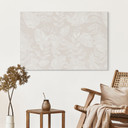 Billede af tropiske blade i beige - Bloomery Decor – print på aluminium (Alu-Dibond)