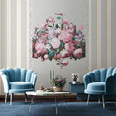 Papel pintado con motivos florales Floral Classic, Romantic mate en gris 2,70 x 1,59m