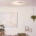 Deckenleuchte Alea, beige, Ø 49,5 cm, Holz Deckenlampe