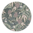 Billede af kolibri i en tropisk skov - Bloomery Decor - rund – print på aluminium (Alu-Dibond)