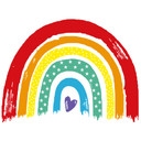 Muursticker Regenboog met Hartjes