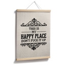 Poster Happy Place Spreuk Borduurpatroon - Magnusson
