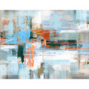 Fototapete Abstraktes Farbspiel blau orange - Cheney