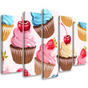 5 stykke lærredsprint Candy Cupcakes