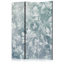 Paravent, Raumteiler freistehend, Trennwand - Ornaments in Rubbed Faded Turquoise: Floral Pattern