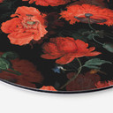 Tableau sur alu-Dibond UN Designs - Fleurs rouges - Rond
