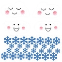 Muursticker set Wolken + Sneeuwvlokjes