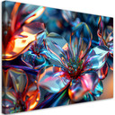Canvasbillede, 3D-blomsterbuket af glas