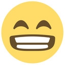 Muursticker Emoji Grinning Face